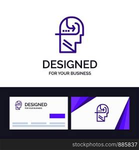Creative Business Card and Logo template Learning, Skill, Mind, Head Vector Illustration
