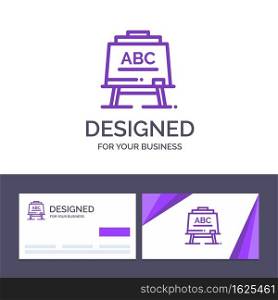 Creative Business Card and Logo template Learning, Teacher, Abc, Board Vector Illustration