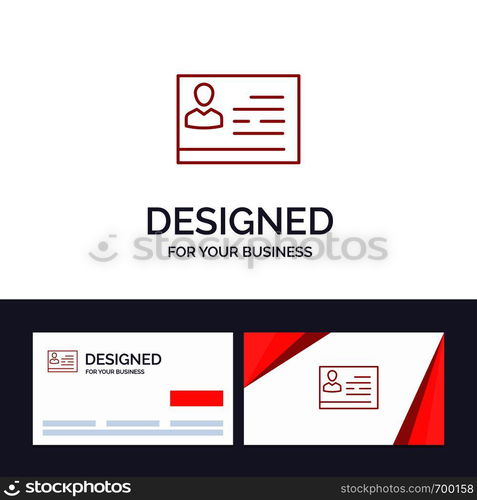 Creative Business Card and Logo template License To Work, License, Card, Identity Card, Id Vector Illustration