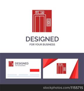 Creative Business Card and Logo template Lift, Building, Construction Vector Illustration