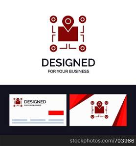 Creative Business Card and Logo template Location, Map, Chip, Area, Pointer, Vector Illustration