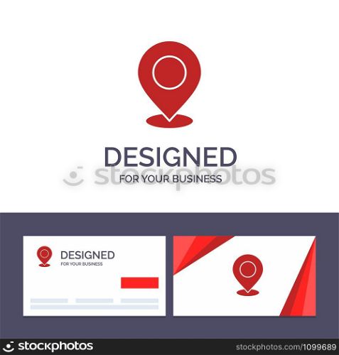 Creative Business Card and Logo template Location, Map, Mark, Marker, Pin, Place, Point, Pointer Vector Illustration