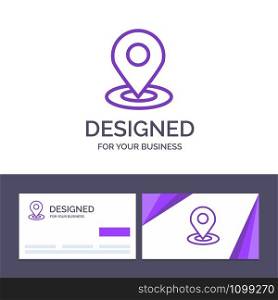 Creative Business Card and Logo template Location, Map, Pin, Hotel Vector Illustration