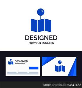 Creative Business Card and Logo template Location, Map, Pointer, Pin Vector Illustration