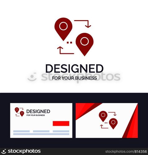 Creative Business Card and Logo template Location, Map, Pointer, Travel Vector Illustration