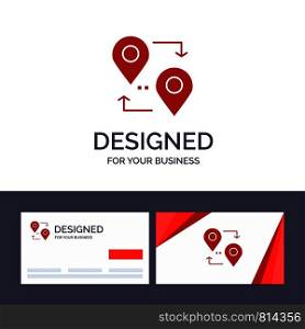 Creative Business Card and Logo template Location, Map, Pointer, Travel Vector Illustration