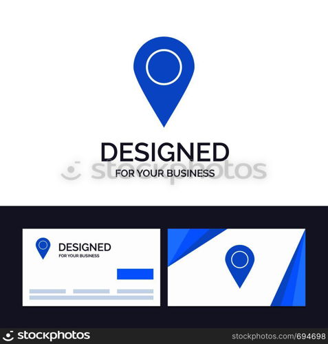 Creative Business Card and Logo template Location, Marker, Pin Vector Illustration