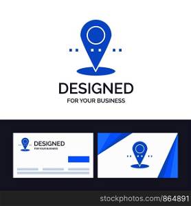 Creative Business Card and Logo template Location, Pin, Point Vector Illustration