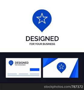 Creative Business Card and Logo template Location, Stare, Navigation Vector Illustration