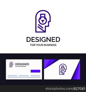 Creative Business Card and Logo template Lock, Secure, Message, Data, User Vector Illustration