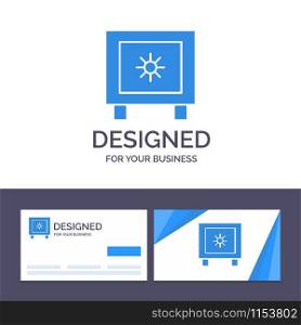 Creative Business Card and Logo template Locker, Lock, Global, Logistic Vector Illustration
