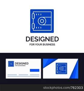 Creative Business Card and Logo template Locker, Lock, Motivation Vector Illustration