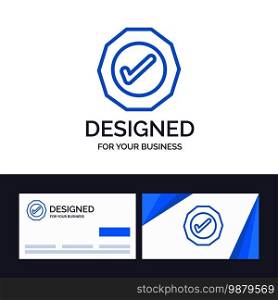 Creative Business Card and Logo template Logistic, Ok, Success, Tick Vector Illustration