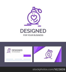 Creative Business Card and Logo template Love, Marriage, Passion, Perfume, Valentine, Wedding Vector Illustration