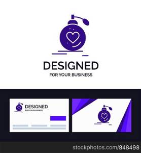 Creative Business Card and Logo template Love, Marriage, Passion, Perfume, Valentine, Wedding Vector Illustration