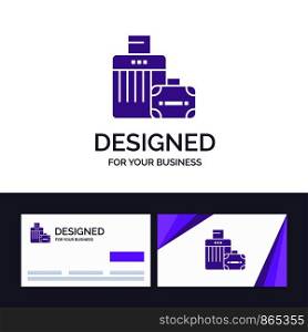 Creative Business Card and Logo template Luggage, Bag, Handbag, Hotel Vector Illustration