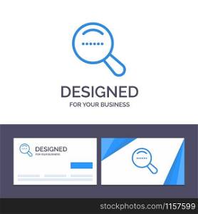 Creative Business Card and Logo template Magnifier, Search, Dote Vector Illustration