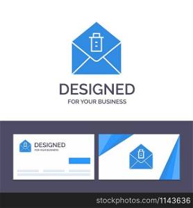 Creative Business Card and Logo template Mail, Message, Delete Vector Illustration