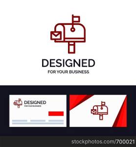 Creative Business Card and Logo template Mail, Post, Mailbox, Post office Vector Illustration