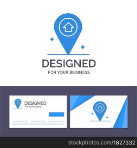 Creative Business Card and Logo template Map, Navigation, House Vector Illustration