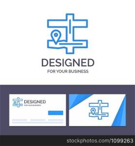 Creative Business Card and Logo template Map, Navigation, Pin Vector Illustration