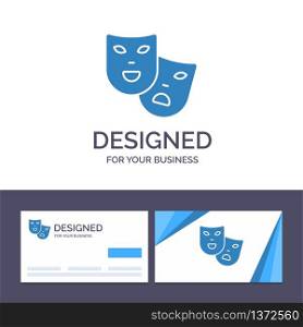 Creative Business Card and Logo template Masks, Roles, Theater, Madrigal Vector Illustration