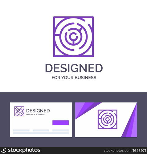 Creative Business Card and Logo template Maze, Map, Labyrinth, Strategy, Pattern Vector Illustration