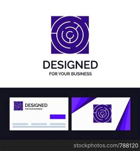 Creative Business Card and Logo template Maze, Map, Labyrinth, Strategy, Pattern Vector Illustration