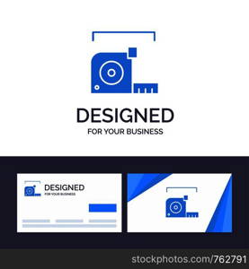 Creative Business Card and Logo template Measure, Measurement, Meter, Roulette, Ruler Vector Illustration