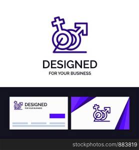 Creative Business Card and Logo template Men, Women, Sign, Gander, Identity Vector Illustration