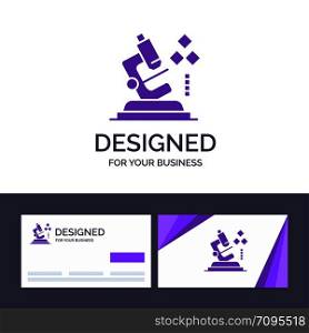 Creative Business Card and Logo template Microscope, Science, Lab, Medical Vector Illustration