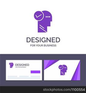 Creative Business Card and Logo template Mind, Head, Solution, Thinking Vector Illustration