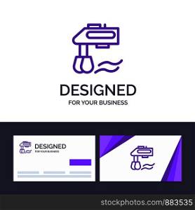 Creative Business Card and Logo template Mixer, Kitchen, Manual, Blender Vector Illustration