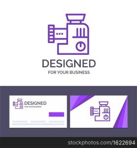 Creative Business Card and Logo template Mixer, Kitchen, Manual, Mix Vector Illustration
