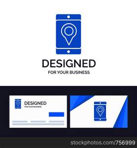 Creative Business Card and Logo template Mobile, Cell, Map, Location Vector Illustration