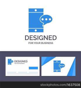 Creative Business Card and Logo template Mobile, Chatting, Cell Vector Illustration