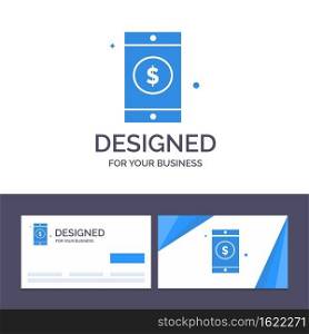 Creative Business Card and Logo template Mobile, Dollar, Sign Vector Illustration