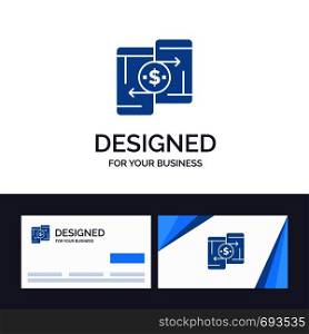 Creative Business Card and Logo template Mobile, Money, Payment, PeerToPeer, Phone Vector Illustration