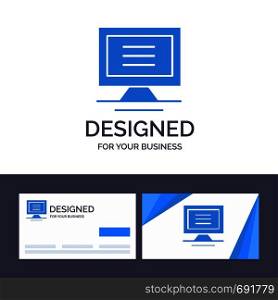 Creative Business Card and Logo template Monitor, Computer, Hardware Vector Illustration