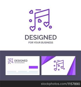 Creative Business Card and Logo template Music, Love, Heart, Wedding Vector Illustration