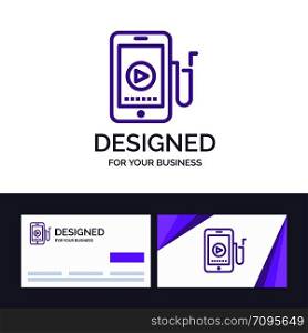 Creative Business Card and Logo template Music, Mobile, Cell, Education Vector Illustration