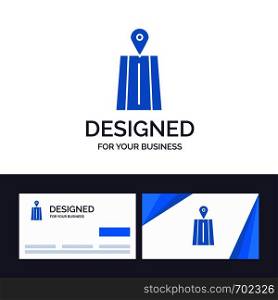 Creative Business Card and Logo template Navigation, Road, Route Vector Illustration