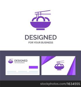 Creative Business Card and Logo template Noodle, Food, China, Chinese Vector Illustration