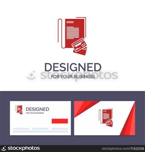 Creative Business Card and Logo template Note, Notebook, Cards, Credit, Vector Illustration