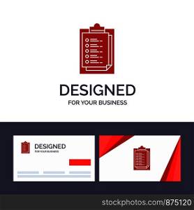 Creative Business Card and Logo template Notepad, Report Card, Result, Presentation Vector Illustration