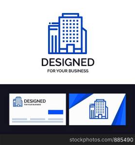 Creative Business Card and Logo template Office, Building, Job Vector Illustration