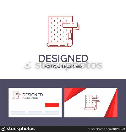 Creative Business Card and Logo template Paint, Interior, Design, Repair, Wallpaper Vector Illustration