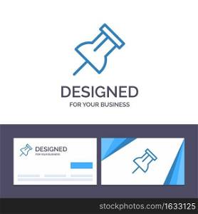 Creative Business Card and Logo template Paper, Pin, Reminder Vector Illustration