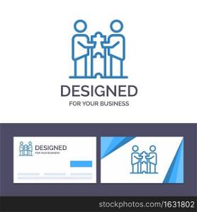 Creative Business Card and Logo template Partners Collaboration, Business, Cooperation, Partners, Partnership Vector Illustration