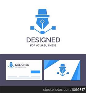 Creative Business Card and Logo template Pen, Drawing, Art, Design, Draw Vector Illustration